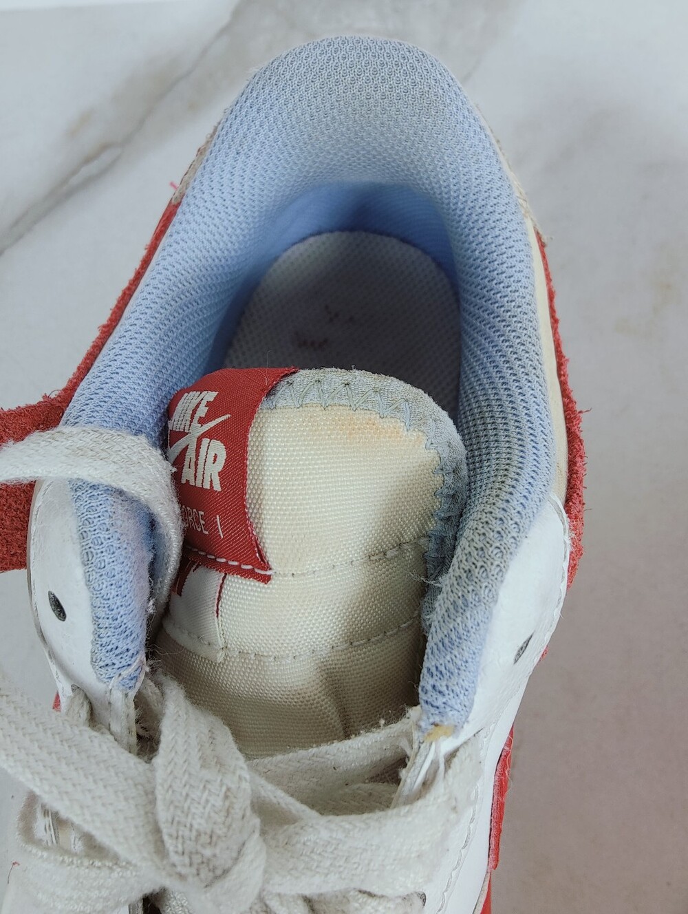 Nike Women's Air Force 1 Low Shadow 'Red Cracked Leather' Sneakers, 7.5 - Picture 7 of 10